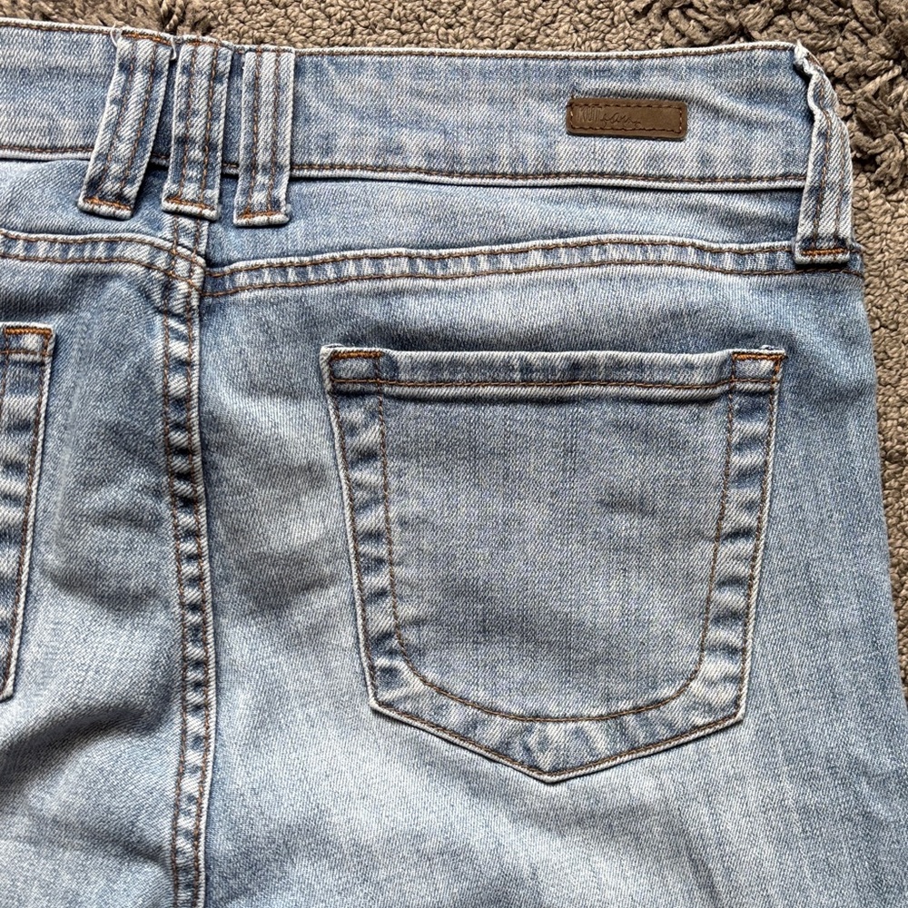 Kut from the Kloth Light/Medium Blue Distressed Flare Jeans - Picture 5 of 7